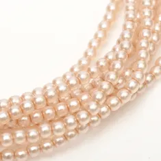 Peach Chiffon Shiny 2mm Glass Pearls, Approx 150 Beads