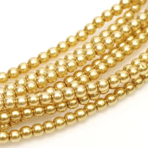 Light Gold Shiny 4mm Glass Pearls, 120pcs