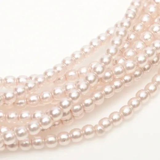 Pale Pink Shiny 2mm Glass Pearls, Approx 150 Beads