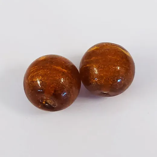18mm Brown Topaz Foiled Glass Bead, Pack of 2 18mm Brown Topaz Foiled Glass Bead, Pack of 2