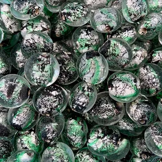 Patterned Silver Foil Discs, 12x10mm, Green, 10 Pack Patterned Silver Foil Discs, 12x10mm, Green, 10 Pack