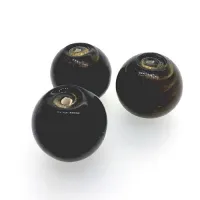 18mm Black Gold Foiled Glass Beads, Pack of 2
