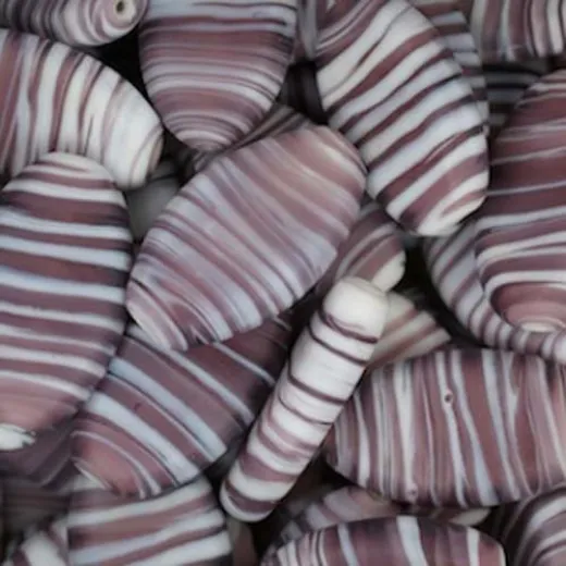 Bulk Bag Matte Glass Swirls, Oval 28 x 17mm, Purple, Approx 250 Grams Bulk Bag Matte Glass Swirls, Oval 28 x 17mm, Purple, Approx 250 Grams