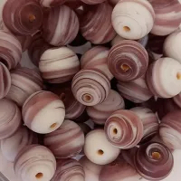 Matte Glass Swirls, 10mm Round, Purple, Pack of 10