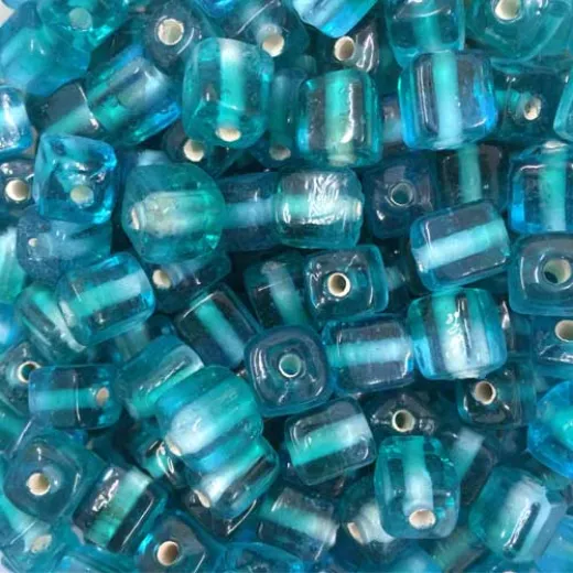 Aqua Two Tone Glass Cubes, Pack of 10 Aqua Two Tone Glass Cubes, Pack of 10