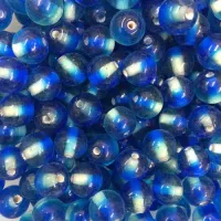 Blue Two Tone Glass Beads, Pack of 10