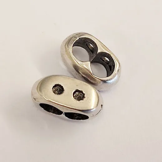 Half Button Slider Component for 4mm leather, Antique Silver LL133AS, Pack of 2 Half Button Slider Component for 4mm leather, Antique Silver LL133AS, Pack of 2