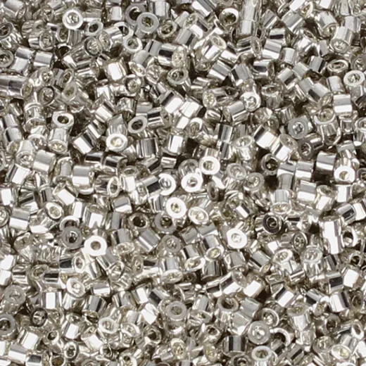 Metallic Silver Linea Beads, 30g pack