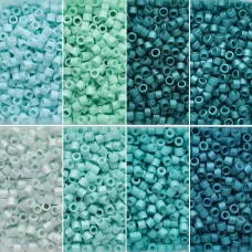 Turquoise twist Linea Bead Mix, 8 colour pack, 6g of each colour