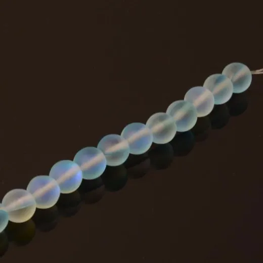 Mermaid Glass Beads, 8mm, Matte Aqua Mystic, Pack of 5, Colour 10 Mermaid Glass Beads, 8mm, Matte Aqua Mystic, Pack of 5, Colour 10