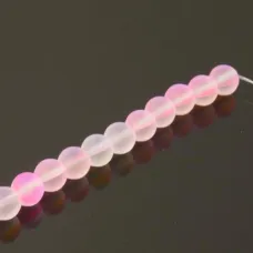Mermaid Glass Beads, 6mm, Matte Pink Mystic, Pack of 5 Colour 14