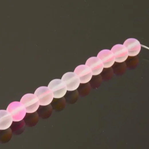 Mermaid Glass Beads, 6mm, Matte Pink Mystic, Pack of 5 Colour 14 Mermaid Glass Beads, 6mm, Matte Pink Mystic, Pack of 5 Colour 14
