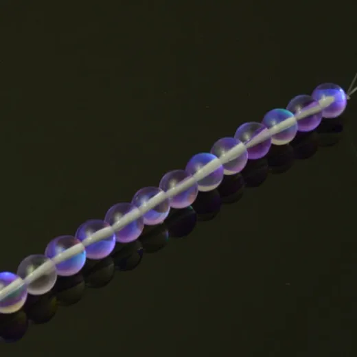 Mermaid Glass Beads, 8mm, Purple Mystic, Pack of 5, Colour 3 Mermaid Glass Beads, 8mm, Purple Mystic, Pack of 5, Colour 3