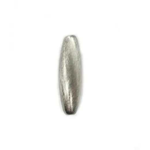 19x6mm Spaghetti Bead Brushed Satin Silver Bead, pack of 2 19x6mm Spaghetti Bead Brushed Satin Silver Bead, pack of 2