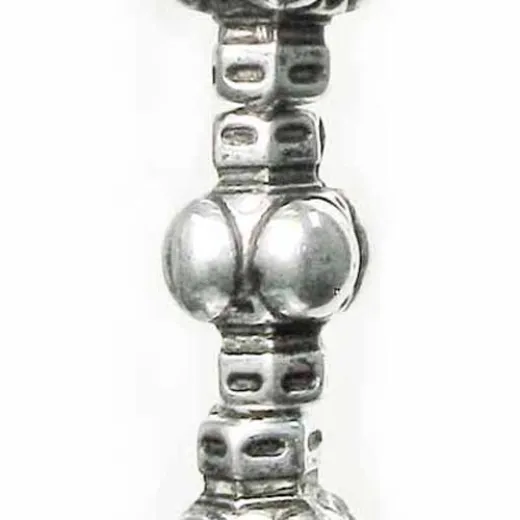 14mm Domed Barber Pole Antique Silver Beads, Strand of 13 14mm Domed Barber Pole Antique Silver Beads, Strand of 13