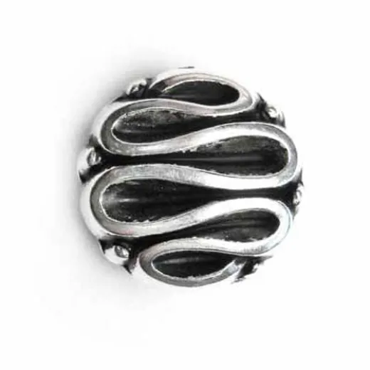 14mm Flat Designed Fancy Bead, pack of 2 14mm Flat Designed Fancy Bead, pack of 2