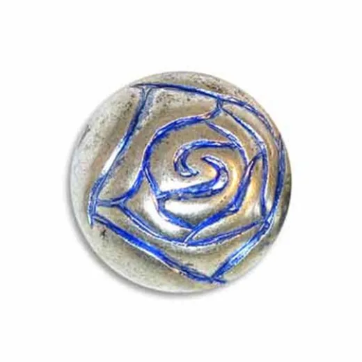 18mm Rosebud Blue Denim Bead, RB18/BDS 18mm Rosebud Blue Denim Bead, RB18/BDS