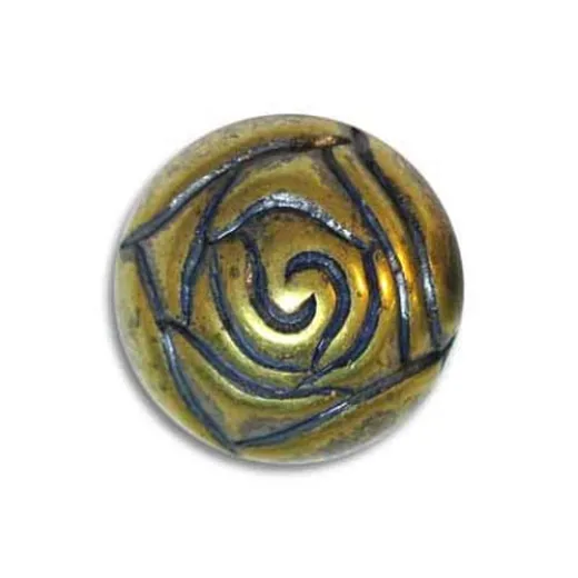 18mm Blue Denim Brass Large Rosebud Beads, Pack of 4 18mm Blue Denim Brass Large Rosebud Beads, Pack of 4