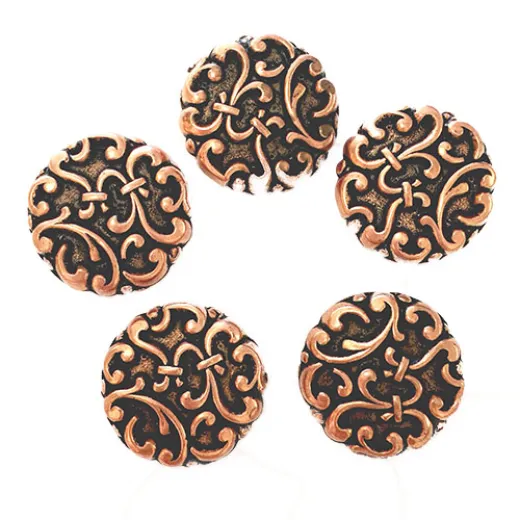 18mm Flat Designed Fancy Bead, Antique Copper Plated 18mm Flat Designed Fancy Bead, Antique Copper Plated