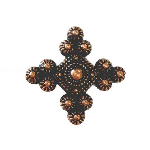 27mm Flat Diamond Pinwheel Cross Bead, Antique Copper Plated 27mm Flat Diamond Pinwheel Cross Bead, Antique Copper Plated