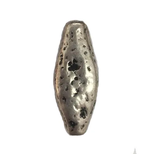 31mm Thin Oval Shaped Patterned Antique Silver Bead 31mm Thin Oval Shaped Patterned Antique Silver Bead