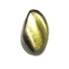 23x14mm Flat Rock Brushed Satin Brass Bead