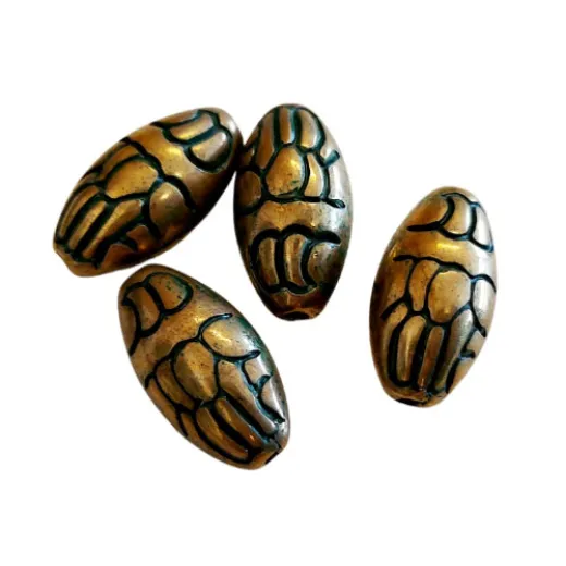 19x10mm Flowered Oval Green Patina Brass Bead, FOV10/GPB, pack of 4 19x10mm Flowered Oval Green Patina Brass Bead, FOV10/GPB, pack of 4