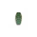 12x6mm Fancy Squared Oval Green Patina Bead