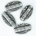 Antique Silver Tibetan Style Oval Patterned Beads, Pack of 4 Antique Silver Tibetan Style Oval Patterned Beads, Pack of 4