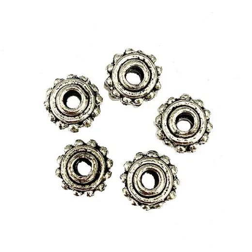 Antique Silver Tibetan Style Beaded Beads, 4 x 8mm, Pack of 10 Antique Silver Tibetan Style Beaded Beads, 4 x 8mm, Pack of 10