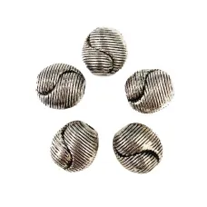 Antique Silver Tibetan Style Knot Beads, Pack of 25