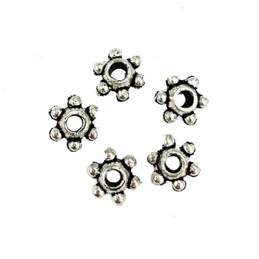 Antique Silver Tibetan Style Beaded Beads, 5.5 x 4mm, Pack of 20 Antique Silver Tibetan Style Beaded Beads, 5.5 x 4mm, Pack of 20