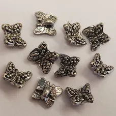 Tibetan Style Butterfly Beads, 9mm, Pack of 10, AB444-NF
