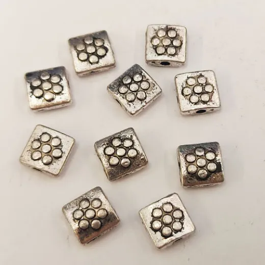 Tibetan Style Flower Rectangles, 8mm, AB5631Y-NF, Pack of 10 Tibetan Style Flower Rectangles, 8mm, AB5631Y-NF, Pack of 10