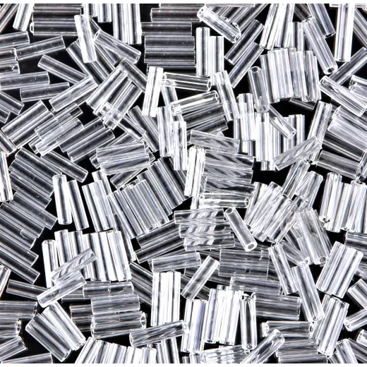 Crystal Bugle Beads 6mm, Approx 100 Grams Crystal Bugle Beads 6mm, Approx 100 Grams