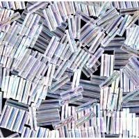 Crystal AB Bugle Beads 6mm, Approx 12.5 Grams Crystal AB Bugle Beads 6mm, Approx 12.5 Grams