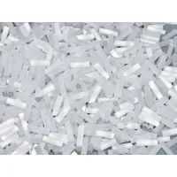 Crystal Silk Satin Bugle Beads 6mm, Approx 12.5 Grams Crystal Silk Satin Bugle Beads 6mm, Approx 12.5 Grams