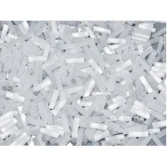 Crystal Silk Satin Bugle Beads 6mm, Approx 100 Grams