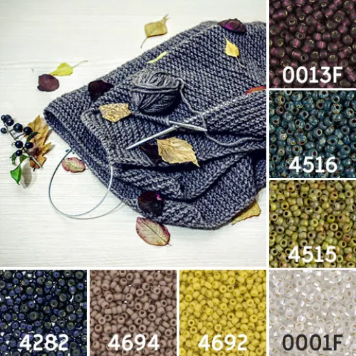 Knitted Grey Wrap Colour Inspiration Miyuki 6/0 Seed Bead Collection Knitted Grey Wrap Colour Inspiration Miyuki 6/0 Seed Bead Collection