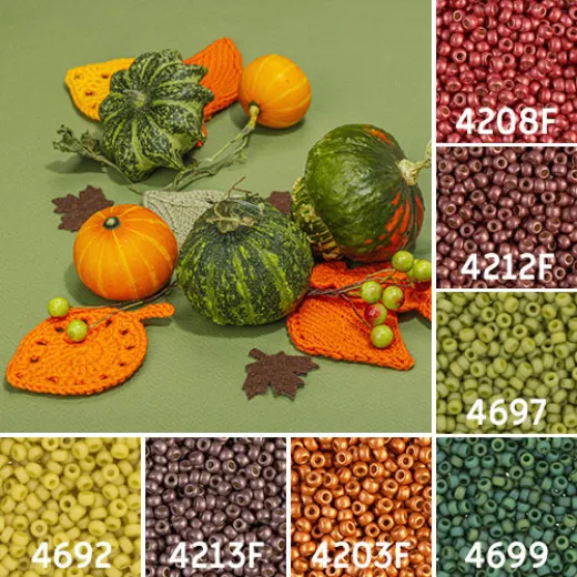 Knitted Autumn Colour Inspiration Miyuki 6/0 Seed Bead Collection Knitted Autumn Colour Inspiration Miyuki 6/0 Seed Bead Collection