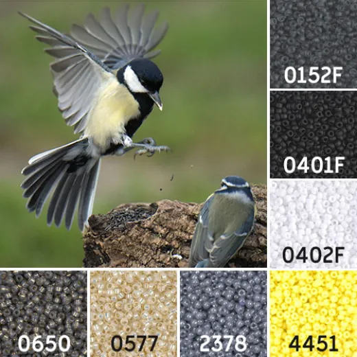 Great Tit Great British Birds Colour Inspiration Miyuki 8/0 Seed Bead Collection Great Tit Great British Birds Colour Inspiration Miyuki 8/0 Seed Bead Collection