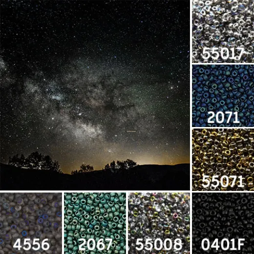 Night Sky Colour Inspiration Miyuki 8/0 Seed Bead Collection Night Sky Colour Inspiration Miyuki 8/0 Seed Bead Collection