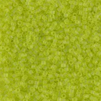 DB0766 Matted Transparent Chartreuse Miyuki 11/0 Delica Beads, 5.2g approx