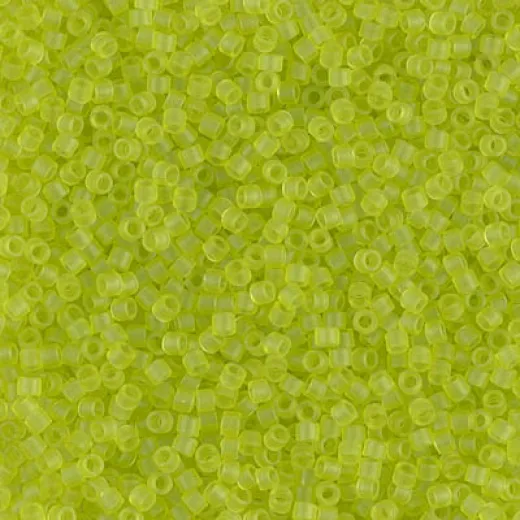 DB0766 Matted Transparent Chartreuse Miyuki 11/0 Delica Beads, 5.2g approx DB0766 Matted Transparent Chartreuse Miyuki 11/0 Delica Beads, 5.2g approx