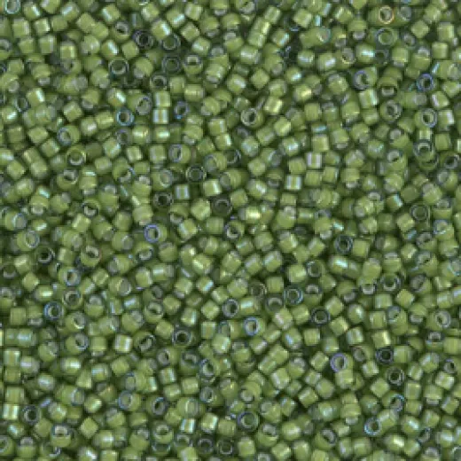 DB1786 White Lined Green AB size 11/0 Miyuki Miyuki Delica Beads, 50g wholesale bag DB1786 White Lined Green AB size 11/0 Miyuki Miyuki Delica Beads, 50g wholesale bag