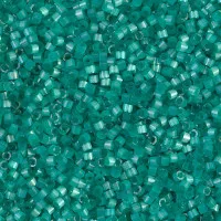 DB1813 Aqua Green Dyed Satin Silk, Size 11/0 Miyuki Delica Beads, 5.2g approx.