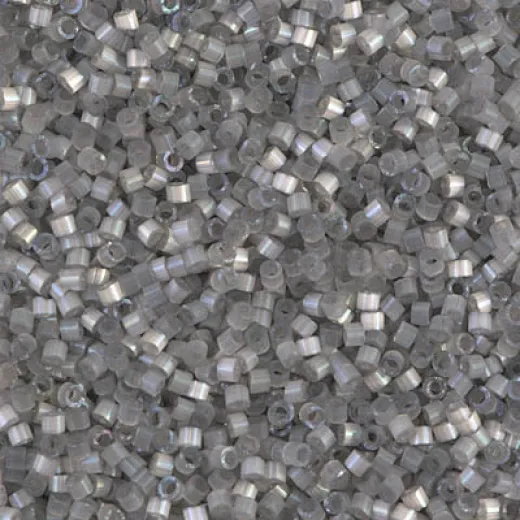 DB1817 Smoke Grey Dyed Satin Silk, Size 11/0 Miyuki Delica Beads, 5.2g approx. DB1817 Smoke Grey Dyed Satin Silk, Size 11/0 Miyuki Delica Beads, 5.2g approx.