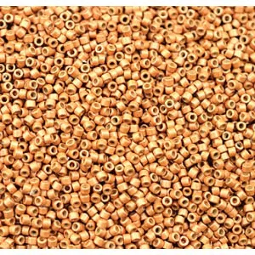 DB1833F Duracoat Galvanized Matte Yellow Gold, Colour Code 1833F, Size 11/0 Miyuki Delica Beads, 50gm wholesale bag DB1833F Duracoat Galvanized Matte Yellow Gold, Colour Code 1833F, Size 11/0 Miyuki Delica Beads, 50gm wholesale bag