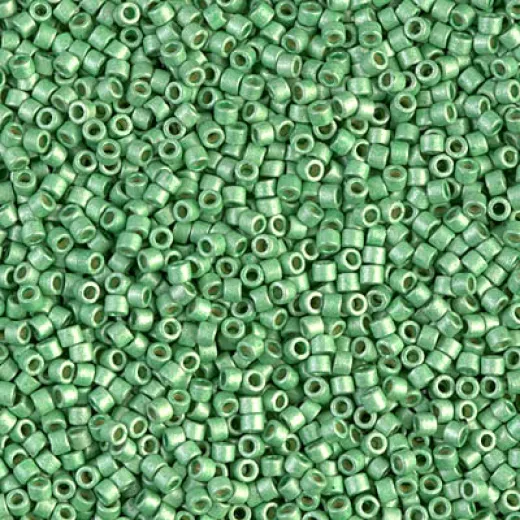 DB1844F Duracoat Galvanised Matte Dark Mint, Colour Code 1844F, Size 11/0 Miyuki Delica Beads, wholesale pack of 50g approx. DB1844F Duracoat Galvanised Matte Dark Mint, Colour Code 1844F, Size 11/0 Miyuki Delica Beads, wholesale pack of 50g approx.