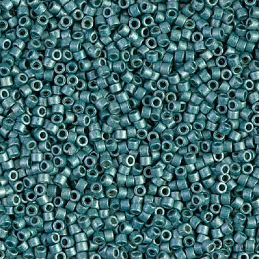 DB1847F Duracoat Galvanised Matte Dark Seafoam, Colour Code 1847F, Size 11/0 Miyuki Delica Beads, wholesale pack of 50g approx. DB1847F Duracoat Galvanised Matte Dark Seafoam, Colour Code 1847F, Size 11/0 Miyuki Delica Beads, wholesale pack of 50g approx.